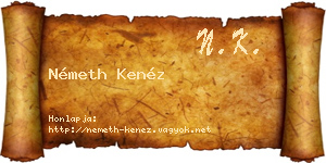 Németh Kenéz névjegykártya